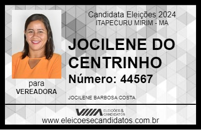 Candidato JOCILENE DO CENTRINHO 2024 - ITAPECURU MIRIM - Eleições