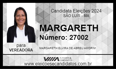 Candidato MARGARETH 2024 - SÃO LUÍS - Eleições