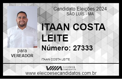 Candidato ITAAN COSTA LEITE 2024 - SÃO LUÍS - Eleições