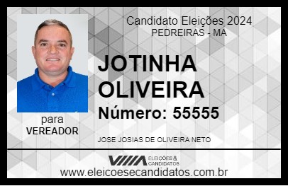 Candidato JOTINHA OLIVEIRA 2024 - PEDREIRAS - Eleições