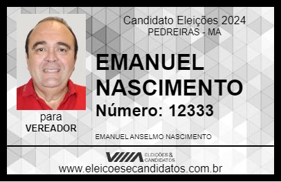 Candidato EMANUEL NASCIMENTO 2024 - PEDREIRAS - Eleições