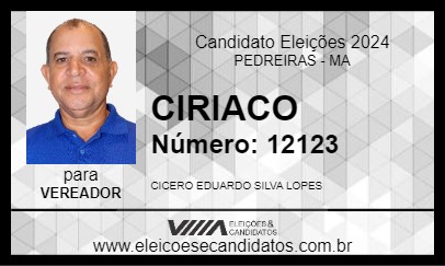 Candidato CIRIACO 2024 - PEDREIRAS - Eleições