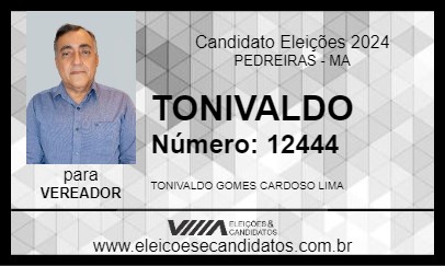 Candidato TONIVALDO 2024 - PEDREIRAS - Eleições