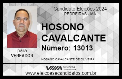 Candidato HOSANO CAVALCANTE 2024 - PEDREIRAS - Eleições