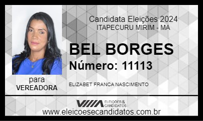 Candidato BEL BORGES 2024 - ITAPECURU MIRIM - Eleições