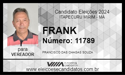 Candidato FRANK 2024 - ITAPECURU MIRIM - Eleições