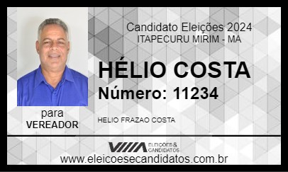 Candidato HÉLIO COSTA 2024 - ITAPECURU MIRIM - Eleições