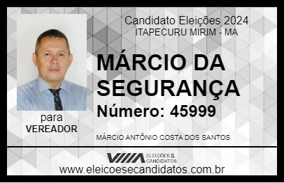 Candidato MÁRCIO DA SEGURANÇA 2024 - ITAPECURU MIRIM - Eleições