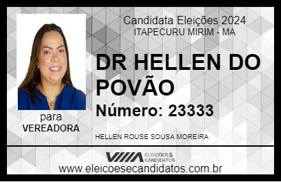 Candidato DR. HELLEN DO POVÃO 2024 - ITAPECURU MIRIM - Eleições