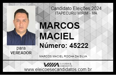 Candidato MARCOS MARCIEL 2024 - ITAPECURU MIRIM - Eleições