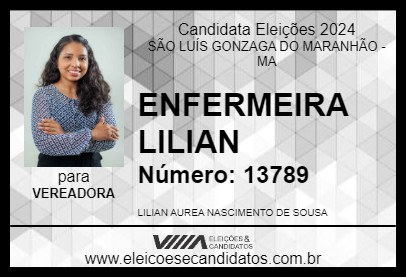 Candidato ENFERMEIRA LILIAN 2024 - SÃO LUÍS GONZAGA DO MARANHÃO - Eleições