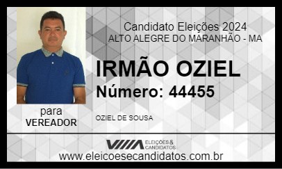 Candidato IRMÃO OZIEL 2024 - ALTO ALEGRE DO MARANHÃO - Eleições