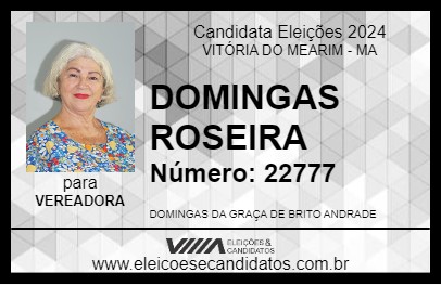 Candidato DOMINGAS ROSEIRA 2024 - VITÓRIA DO MEARIM - Eleições