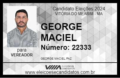 Candidato GEORGE MACIEL 2024 - VITÓRIA DO MEARIM - Eleições