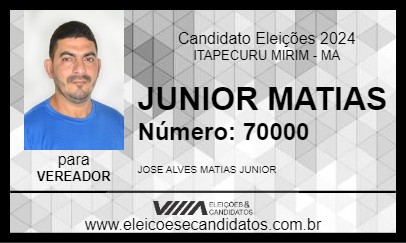 Candidato JUNIOR MATIAS 2024 - ITAPECURU MIRIM - Eleições