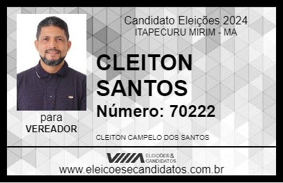 Candidato CLEITON SANTOS 2024 - ITAPECURU MIRIM - Eleições