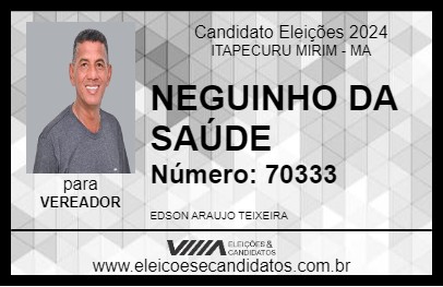 Candidato NEGUINHO DA SAÚDE 2024 - ITAPECURU MIRIM - Eleições