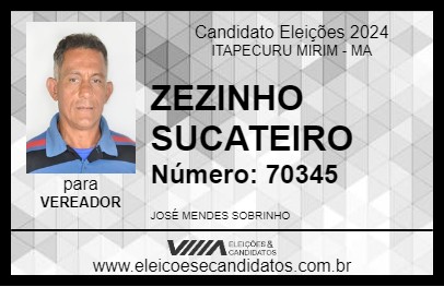 Candidato ZEZINHO SUCATEIRO 2024 - ITAPECURU MIRIM - Eleições