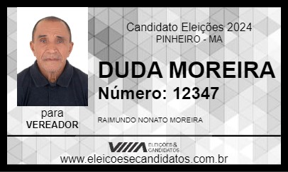 Candidato DUDA MOREIRA 2024 - PINHEIRO - Eleições