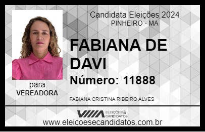 Candidato FABIANA DE DAVI 2024 - PINHEIRO - Eleições