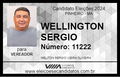 Candidato WELLINGTON SERGIO 2024 - PINHEIRO - Eleições