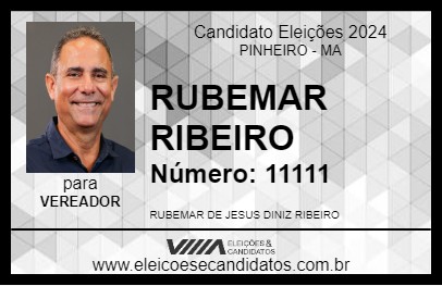 Candidato RUBEMAR RIBEIRO 2024 - PINHEIRO - Eleições