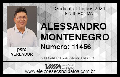 Candidato ALESSANDRO MONTENEGRO 2024 - PINHEIRO - Eleições