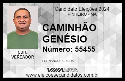 Candidato CAMINHÃO GENÉSIO 2024 - PINHEIRO - Eleições