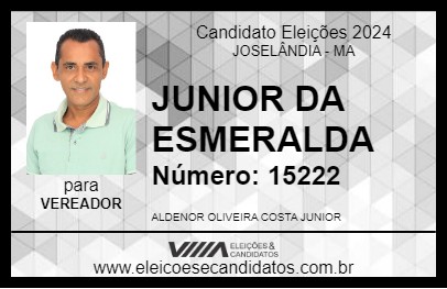 Candidato JUNIOR DA ESMERALDA 2024 - JOSELÂNDIA - Eleições