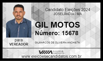 Candidato GIL MOTOS 2024 - JOSELÂNDIA - Eleições