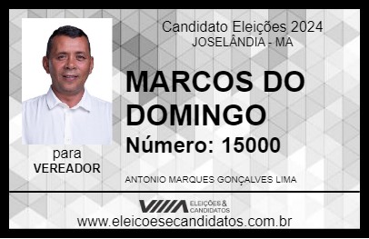 Candidato MARCOS DO DOMINGO 2024 - JOSELÂNDIA - Eleições