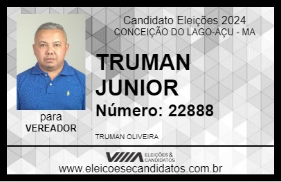 Candidato TRUMAN JUNIOR 2024 - CONCEIÇÃO DO LAGO-AÇU - Eleições