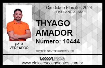 Candidato THYAGO AMADOR 2024 - JOSELÂNDIA - Eleições