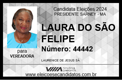 Candidato LAURA DO SÃO FELIPE 2024 - PRESIDENTE SARNEY - Eleições