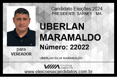 Candidato UBERLAN MARAMALDO 2024 - PRESIDENTE SARNEY - Eleições