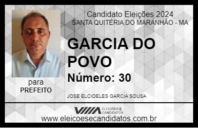 Candidato GARCIA DO POVO 2024 - SANTA QUITÉRIA DO MARANHÃO - Eleições