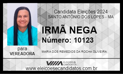 Candidato IRMÃ NEGA 2024 - SANTO ANTÔNIO DOS LOPES - Eleições