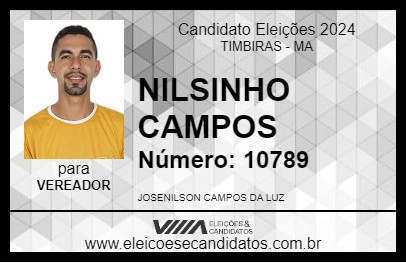 Candidato NILSINHO CAMPOS 2024 - TIMBIRAS - Eleições