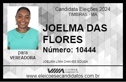 Candidato JOELMA DAS FLORES 2024 - TIMBIRAS - Eleições