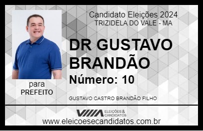 Candidato DR GUSTAVO BRANDÃO 2024 - TRIZIDELA DO VALE - Eleições