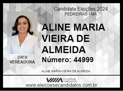 Candidato ALINE MARIA VIEIRA DE ALMEIDA 2024 - PEDREIRAS - Eleições