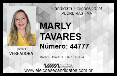 Candidato MARLY TAVARES 2024 - PEDREIRAS - Eleições