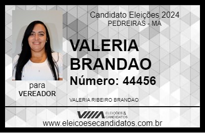 Candidato VALERIA BRANDAO 2024 - PEDREIRAS - Eleições