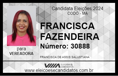 Candidato FRANCISCA FAZENDEIRA 2024 - CODÓ - Eleições