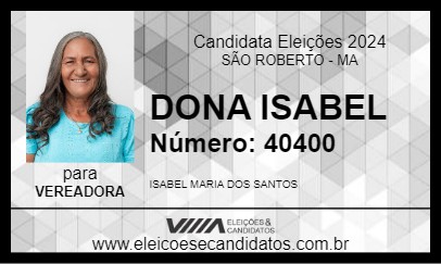 Candidato DONA ISABEL 2024 - SÃO ROBERTO - Eleições