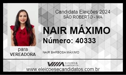 Candidato NAIR MÁXIMO 2024 - SÃO ROBERTO - Eleições