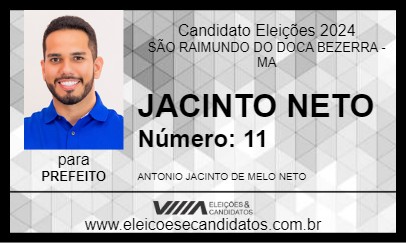 Candidato JACINTO NETO 2024 - SÃO RAIMUNDO DO DOCA BEZERRA - Eleições