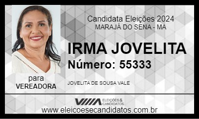 Candidato IRMA JOVELITA 2024 - MARAJÁ DO SENA - Eleições