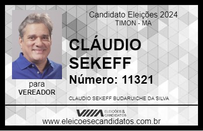 Candidato CLÁUDIO SEKEFF 2024 - TIMON - Eleições