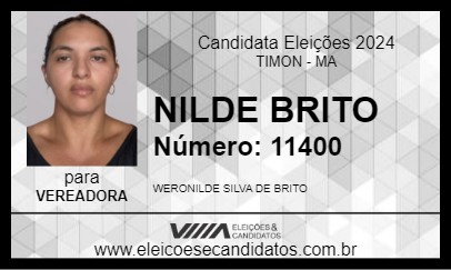 Candidato NILDE BRITO 2024 - TIMON - Eleições